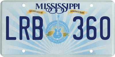 MS license plate LRB360