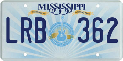 MS license plate LRB362
