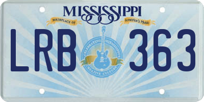 MS license plate LRB363