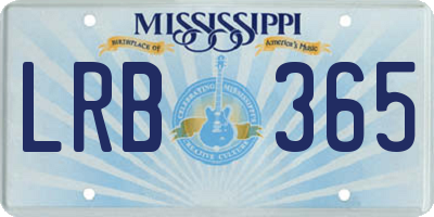 MS license plate LRB365