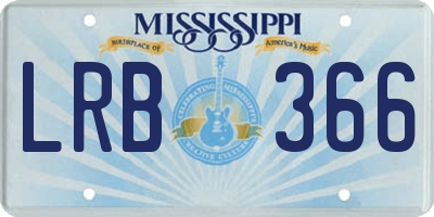 MS license plate LRB366