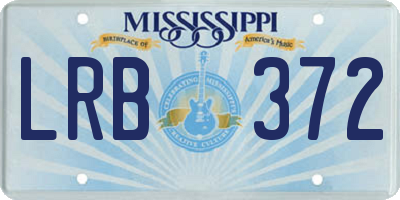 MS license plate LRB372