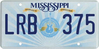 MS license plate LRB375