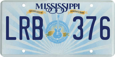 MS license plate LRB376