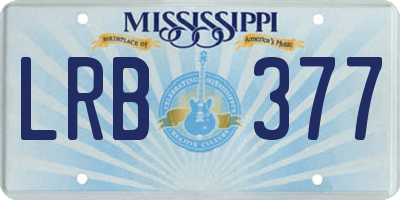 MS license plate LRB377