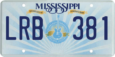 MS license plate LRB381