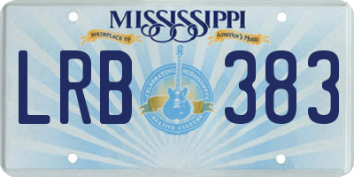 MS license plate LRB383