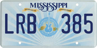 MS license plate LRB385