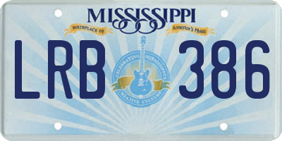 MS license plate LRB386