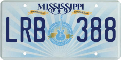 MS license plate LRB388