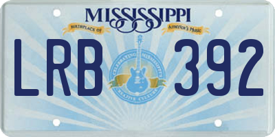 MS license plate LRB392