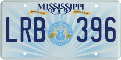 MS license plate LRB396