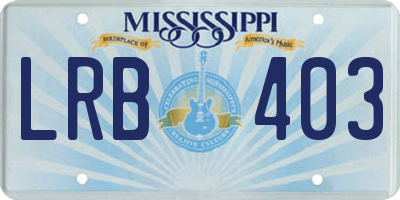 MS license plate LRB403