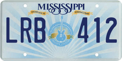 MS license plate LRB412