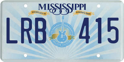 MS license plate LRB415