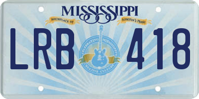 MS license plate LRB418