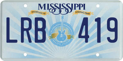 MS license plate LRB419