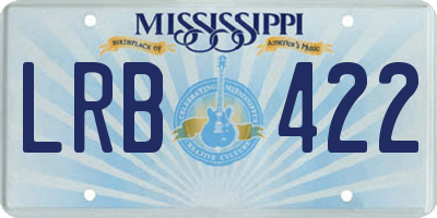 MS license plate LRB422