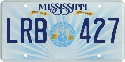 MS license plate LRB427