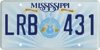 MS license plate LRB431