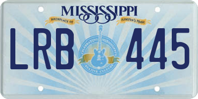 MS license plate LRB445