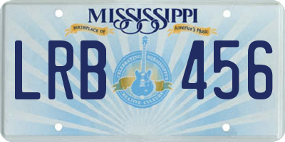 MS license plate LRB456