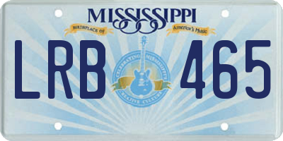 MS license plate LRB465