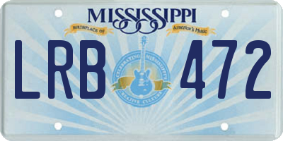 MS license plate LRB472