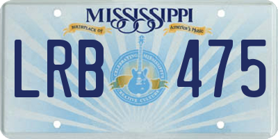 MS license plate LRB475