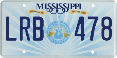 MS license plate LRB478