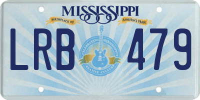 MS license plate LRB479