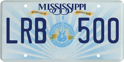 MS license plate LRB500