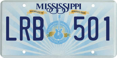 MS license plate LRB501
