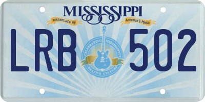 MS license plate LRB502