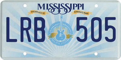 MS license plate LRB505