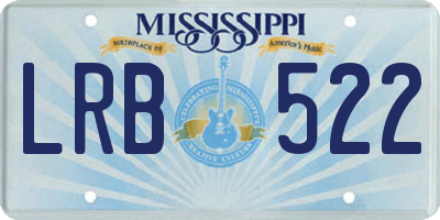 MS license plate LRB522