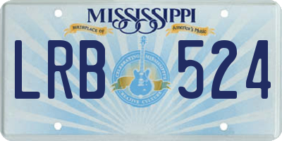 MS license plate LRB524