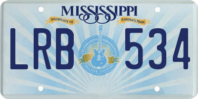 MS license plate LRB534