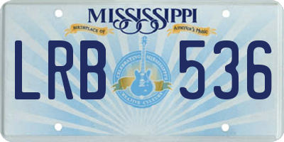 MS license plate LRB536