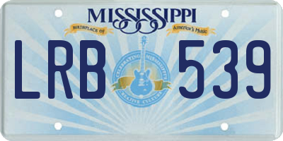 MS license plate LRB539