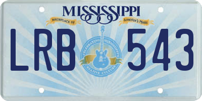 MS license plate LRB543