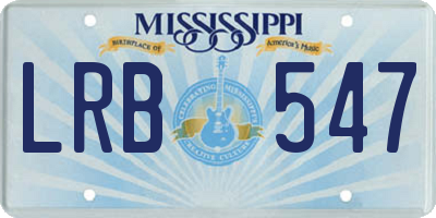 MS license plate LRB547