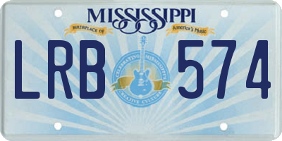 MS license plate LRB574