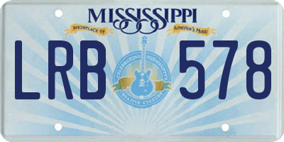 MS license plate LRB578
