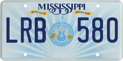 MS license plate LRB580