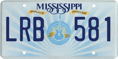 MS license plate LRB581