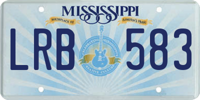 MS license plate LRB583