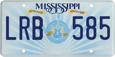 MS license plate LRB585