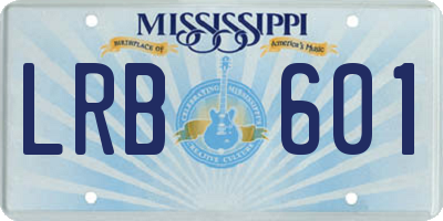 MS license plate LRB601