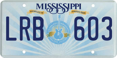 MS license plate LRB603